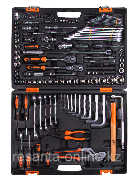 Набор инструментов, 1/2", 1/4", CrV, в кейсе 142 предм Вихрь