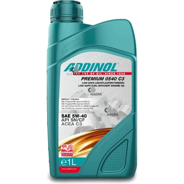 ADDINOL PREMIUM 0540 C3 SAE 5W-40 1L, фото 1