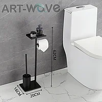Туалетная стойка с ёршиком T817, черная матовая