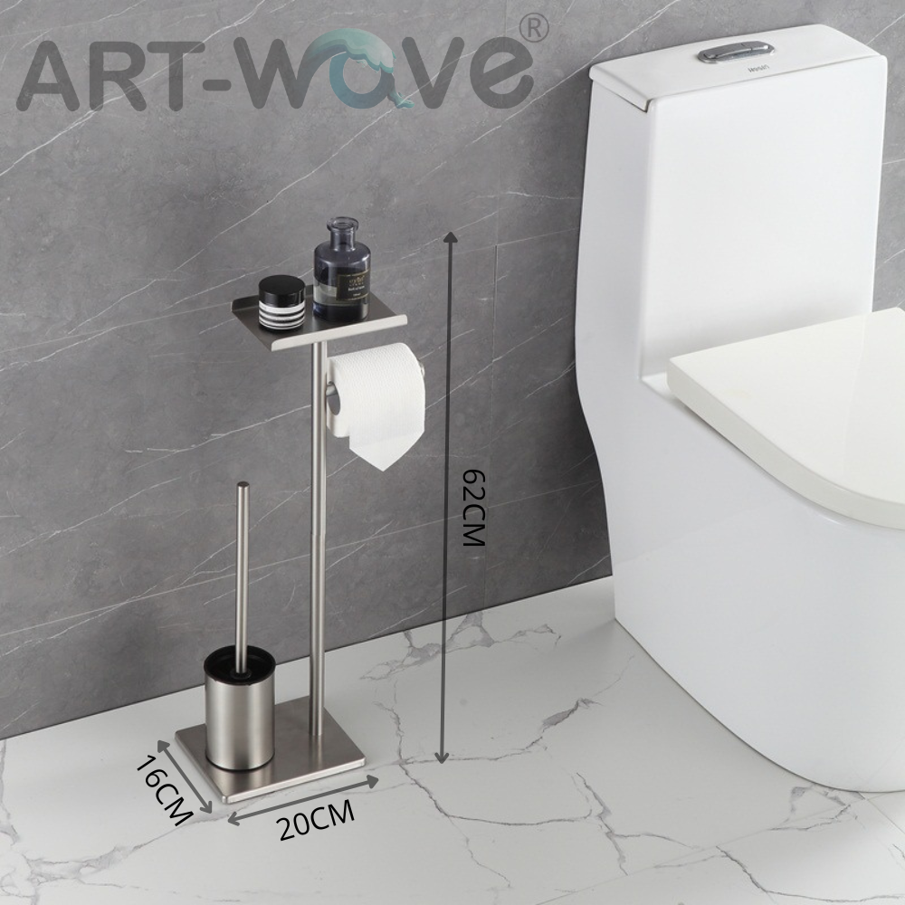 Туалетная стойка с ёршиком T817, матовый никель