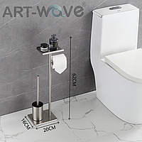 Туалетная стойка с ёршиком T817, матовый никель