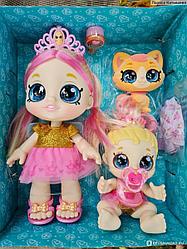 Игровой набор KINDI KIDS ароматная семья. Тиара с младшей сестрой и котёнок Принц Пуррфекшен