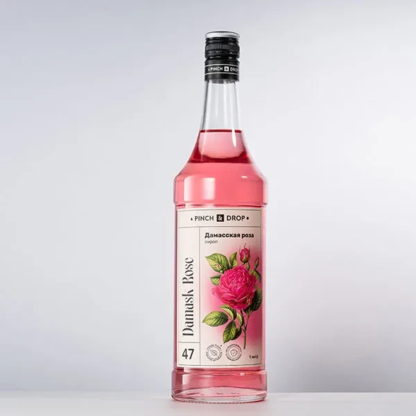 Сироп «Дамасская Роза» Pinch&Drop стекло 1л D=85,H=310мм, фото 1