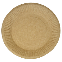 Тарелка круглая, картон, крафт, d180мм