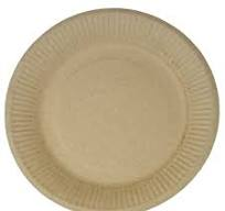 Тарелка круглая, картон, крафт, d230мм