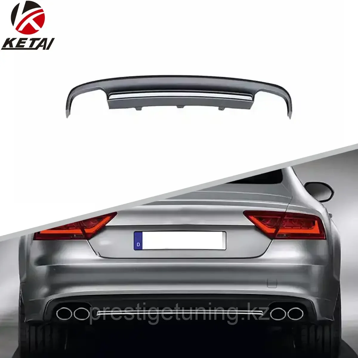 Задний диффузор на Audi A7 (4G) 2012-15 стиль S7 (для Normal)