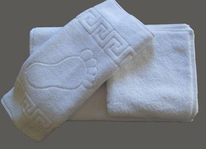 Махровое полотенце для ног 50*70 белое, Россия(плотность 650 г/м2)