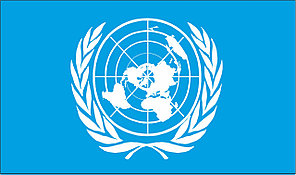 Флаг ООН. Организация Объединённых Наций.
