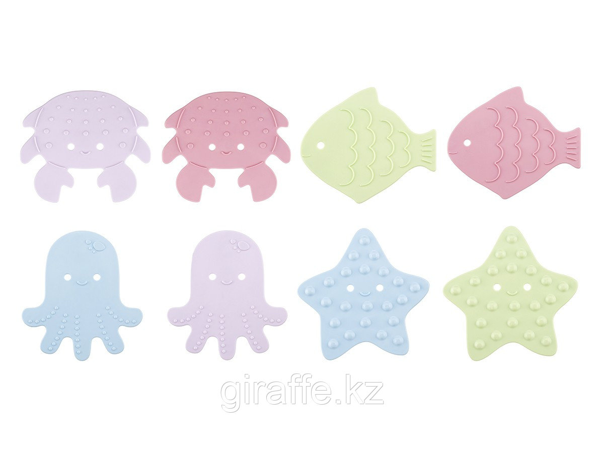 Мини-коврики детские противоскользящие для ванной SEA ANIMALS от ROXY-KIDS, 8 шт, фото 1