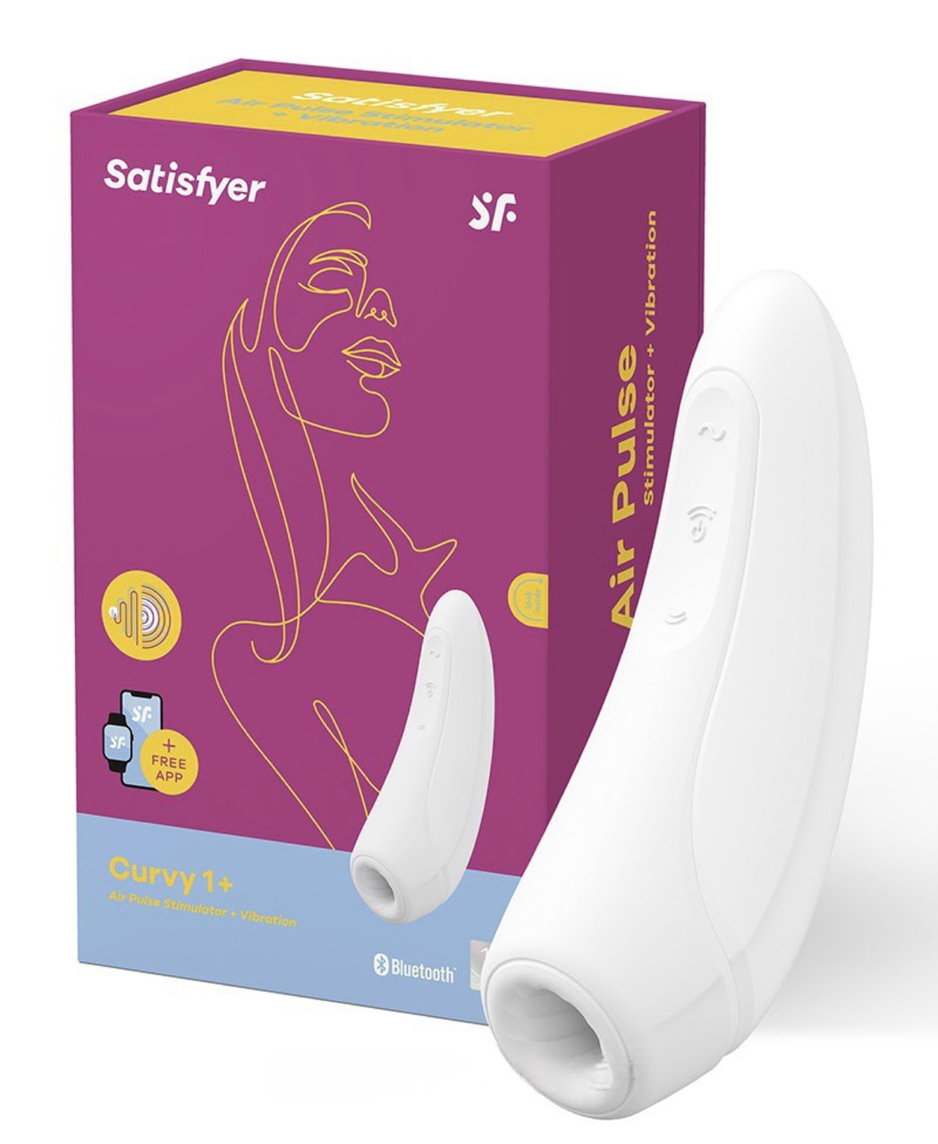 Вакуумный клиторальный стимулятор Satisfyer Curvy 1+, белый