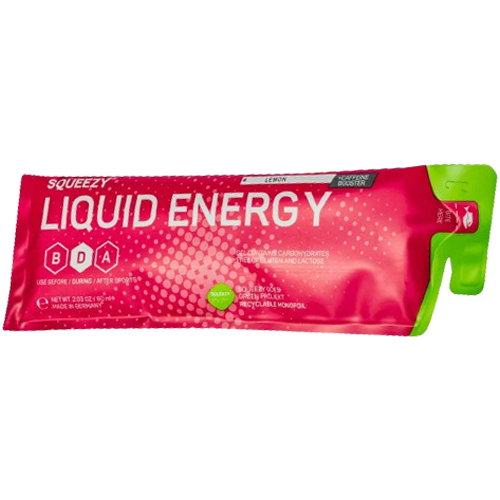 Питьевой гель с электролитами SQUEEZY Energy Gel 60 мл (лимон с кофеином), фото 1