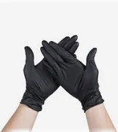 Перчатки нитровинил неопудреные, L, M, S Black( 100 шт.уп)