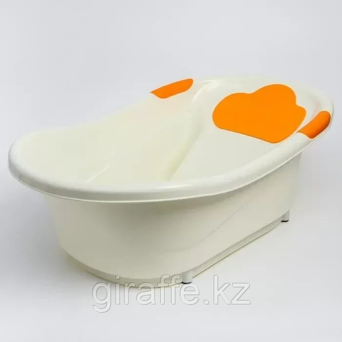 Ванночка Roxy Kids с анатомической горкой и сливом ОРАНЖЕВАЯ, фото 1