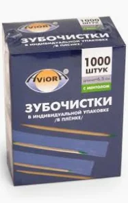 Зубочистки БАМБУКОВЫЕ в индивидуальной бумажн-уп, С МЕНТОЛОМ 500 шт/уп. в картонной коробке, AVIORA