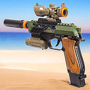 34590 Justice Silencer Пистолет с глушетелем (свет, звук) 25*23см, фото 3