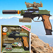 34590 Justice Silencer Пистолет с глушетелем (свет, звук) 25*23см, фото 4