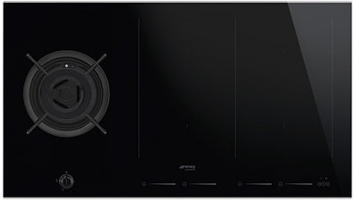 Комбинированная варочная панель газ + индукция Smeg PM6912WLDX