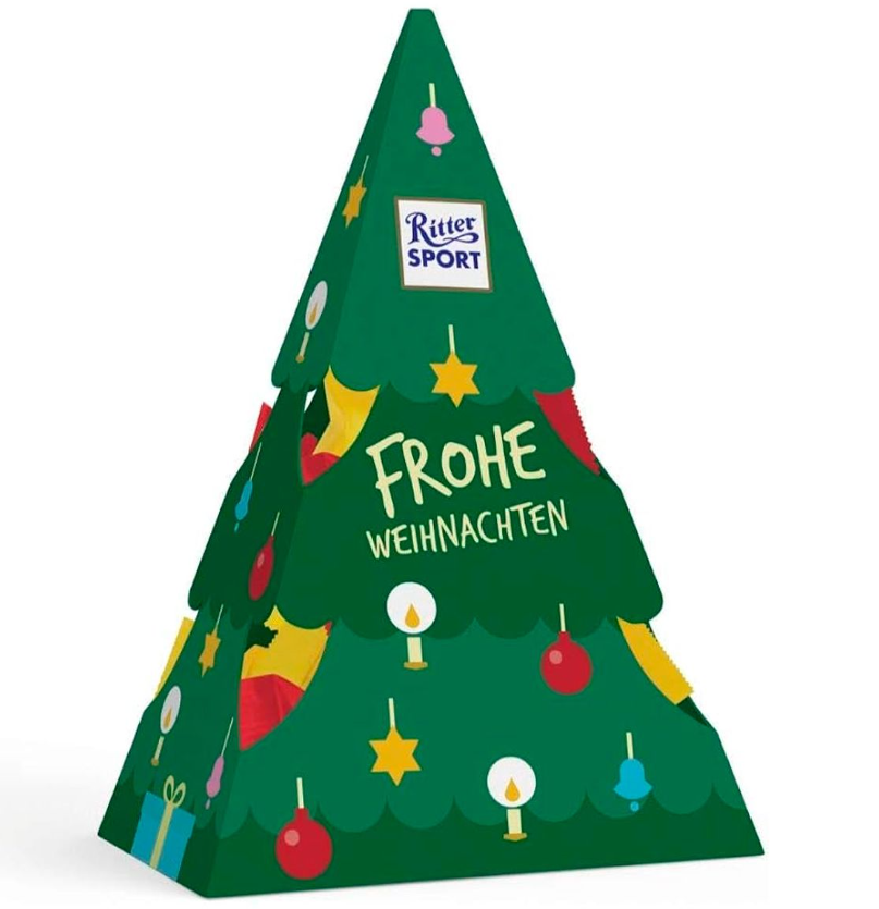 Конфеты Ritter Sport Christmas Weihnachtstanne Ёлочка 53 гр (7 конфет внутри)