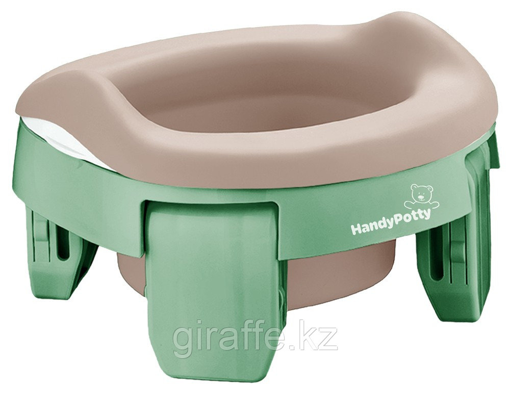 Горшок дорожный складной с многоразовой вкладкой HandyPotty 3 в 1 от ROXY-KIDS, цвет оливковый, фото 1