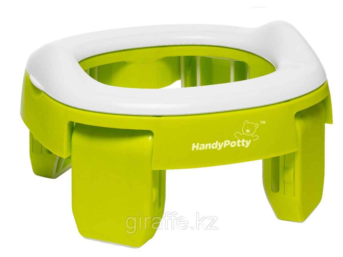 Горшок дорожный складной и насадка на унитаз HandyPotty от ROXY-KIDS с тремя пакетами, цвет лайм, фото 1
