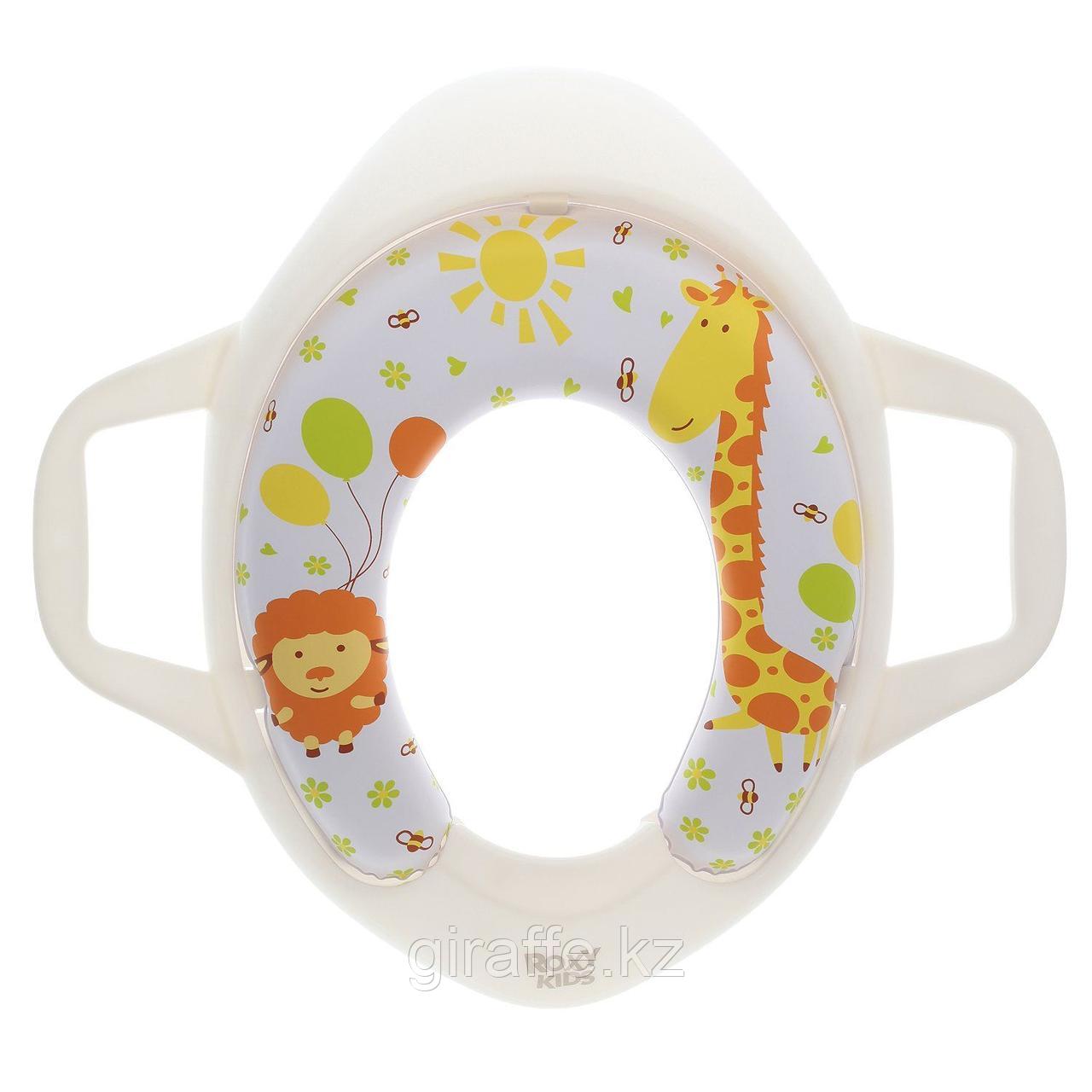 Накладка на унитаз для детей универсальная ROXY-KIDS с ручками вверх, цвет AFRICA, фото 1