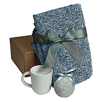 Подарочный набор HOLIDAY: плед, кружка, шар новогодний, коробка; синий, Серый, -, 39525 24