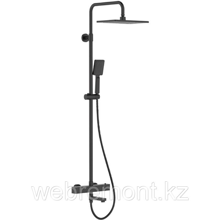 Душевая система Frap F24007-6 термостатом излив - переключатель на лейку. Чёрная