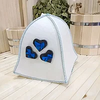 Шапка для бани Жар-Банька «Валентинки», войлок, с войлочной нашивкой, серый