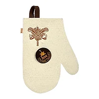 Руковица белая с вышитым логотипом, войлок