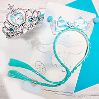 Ободок с косичками и корона Hello Kitty Cinnamoroll голубой