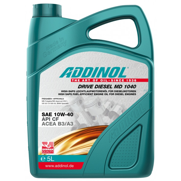 ADDINOL DRIVE DIESEL MD 1040 SAE 10W-40 5L, фото 1