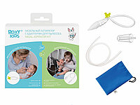 Аспиратор назальный детский с адаптером для пылесоса Dr. BUNNY от ROXY-KIDS 2в1,голубой мундштук