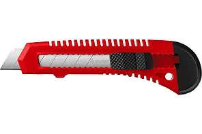 Нож из АБС пластика со сдвижным фиксатором, сегмент. лезвия 18 мм, ЗУБР  АБС-18