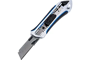 Нож металлический обрезиненный с автостопом, сегмент. лезвия 18 мм, ЗУБР Профессионал Титан-А