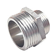Ниппель переходной латунь Ду 15х8 (1/2"х1/4") наруж. резьба Никель (10/360)