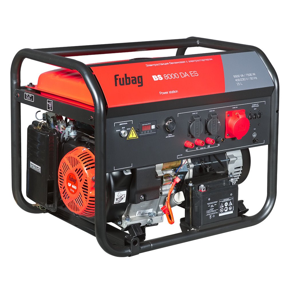FUBAG Бензиновый генератор (трехфазный) с электростартером и коннектором автоматики BS 8000 DA ES, фото 1
