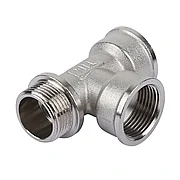 Тройник латунь Ду 15 (1/2") внутр./внутр./наруж. Никель (10/80)