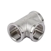 Тройник переходной латунь Ду 20х15х20 (3/4"*1/2"*3/4") внутр. резьба Никель (10/70)