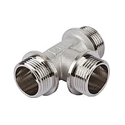 Тройник латунь Ду15 (1/2") наруж. резьба Никель (10/80)