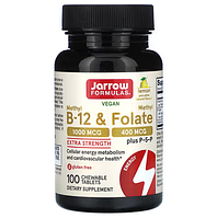Метил B12 и метилфолат, со вкусом лимона, 100 жевательных таблеток, Jarrow Formulas