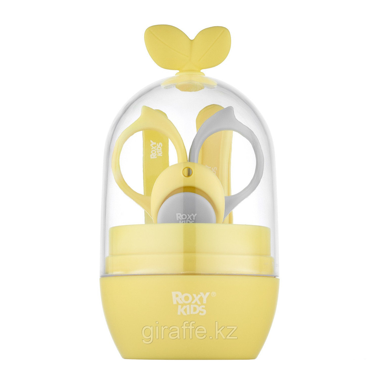 Набор маникюрный детский 5в1 LEAF от ROXY-KIDS: цвет желтый и серый, фото 1