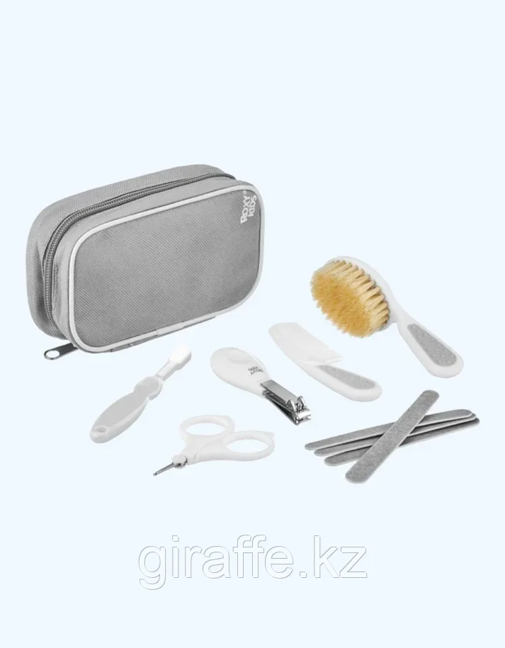 Набор гигиенический для ухода за малышом с рождения ROXY-KIDS в пенале в дорогу, цвет серый, фото 1