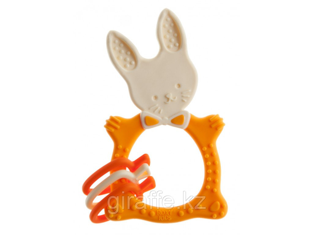 Прорезыватель универсальный для малышей BUNNY TEETHER от ROXY-KIDS, цвет горчичный, фото 1