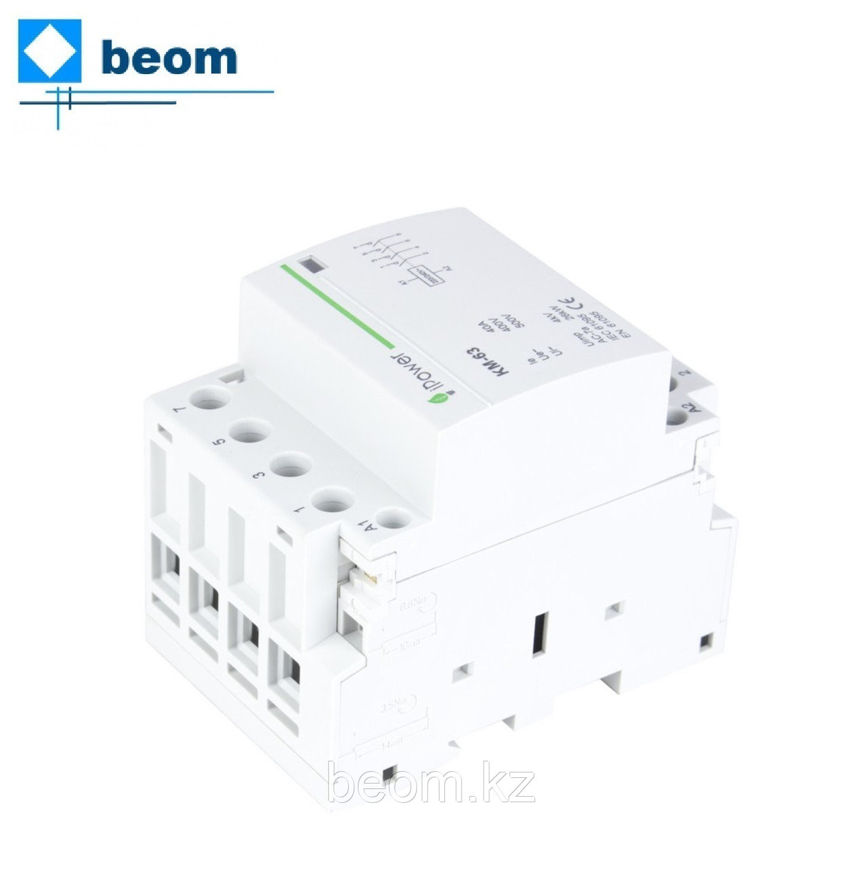 Контактор модульный iPower КМ-63 4Р ( 40A | Тип контактов 4НО |  АС 220-240V ), фото 1