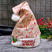 Шапочка новогодняя с узором Merry X-Mas