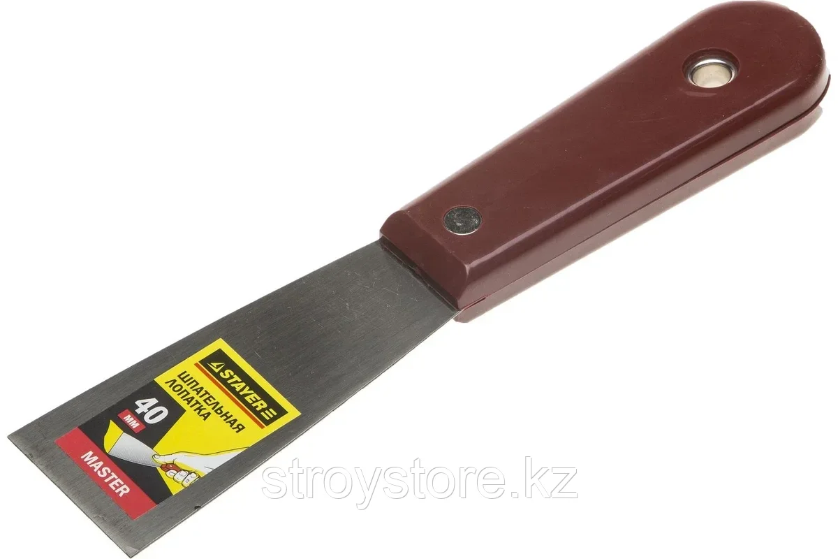 Шпатель, пластиковая ручка, стальной, STAYER MASTER MAXFlat 40 мм