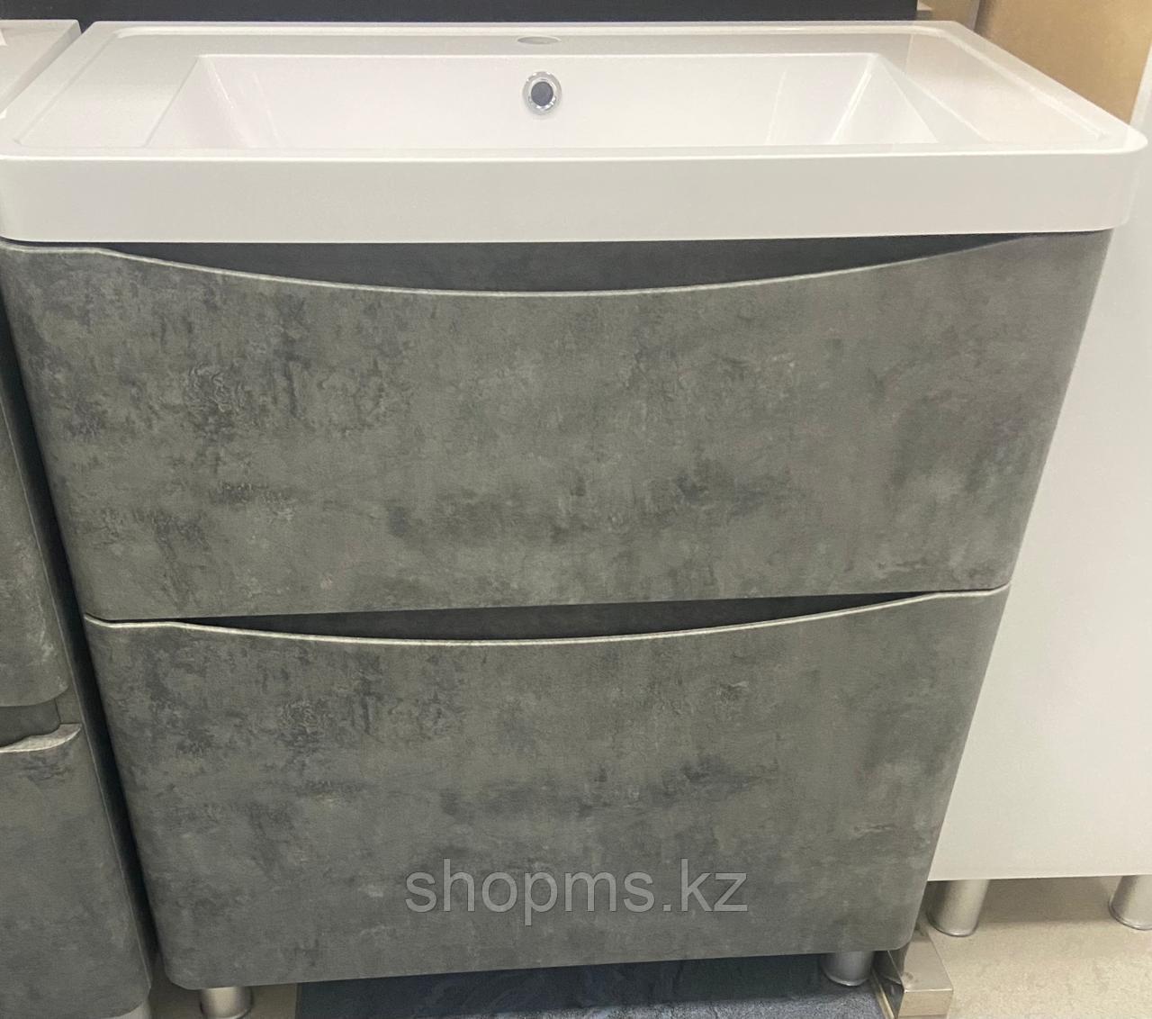 Шкаф AQUARODOS "VISTA" 75 (GREY MRAMOR PVC) - в комплекте с умыв. BAR 750X420  *