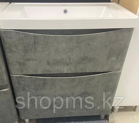 Шкаф AQUARODOS "VISTA" 75 (GREY MRAMOR PVC) - в комплекте с умыв. BAR 750X420  *, фото 1
