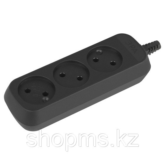 Колодка ЭРА KX-3-B 3 розетки без зазeмления черная