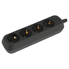 Колодка ЭРА KX-4e-B 4 розетки с заземлением черная